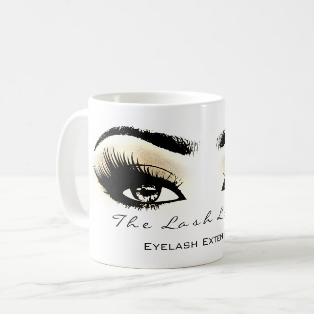 Lashes Eye Makeup Studio Champaigne Kaffeetasse (Vorderseite Links)