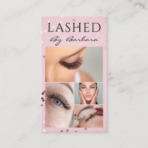 Lashes Eyelash Makeup Artist Pink Glitzern Salon Visitenkarte
