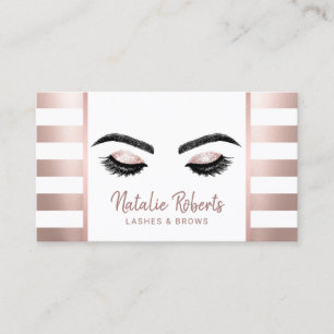 Lashes Eyelash Makeup Rose Gold Strip Visitenkarte