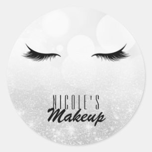 Lashes Eyelashes Erweiterungen Silver Beauty Custo Runder Aufkleber