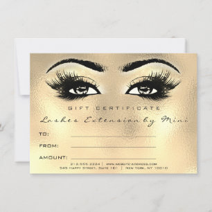Lashes Glass Gold Makeup Certificate Geschenk