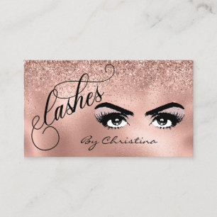 Lashes Handgeschriebene Rose Gold Eyelash Eyes Visitenkarte