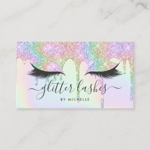 Lashes holografische Einhorn-Glitzer-Tropfen Visitenkarte