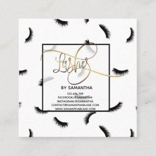Lashes Lots nach Pflege von Lashes Quadratische Visitenkarte