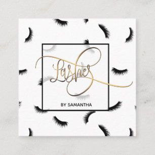 Lashes Lots of Lashes Eyelash Lash Artist Quadratische Visitenkarte