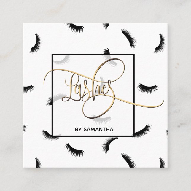 Lashes Lots of Lashes Eyelash Lash Artist Quadratische Visitenkarte (Vorderseite)