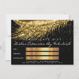Lashes Lux Makeup Certificate Gift Gold Glitzer