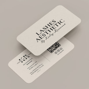 Lashes Makeup Artist Ästhetische Sand Monogramm Visitenkarte