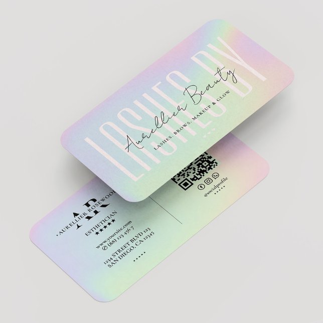 Lashes Makeup Artist Beauty Holographic Modern Visitenkarte (Lashes Makeup Artist Beauty Holographic Modern Business Card
)