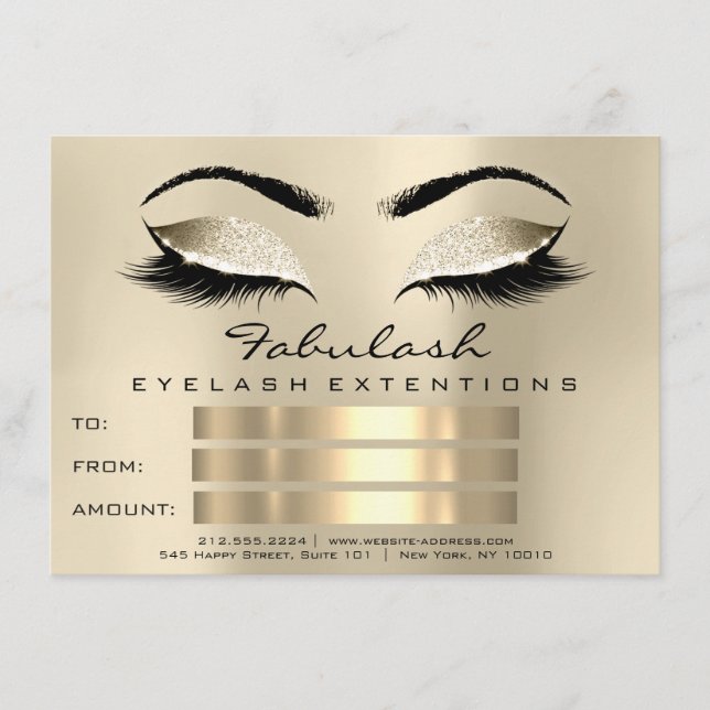 Lashes Makeup Artist Certificate Geschenk Champaig (Vorderseite)