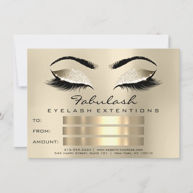 Lashes Makeup Artist Certificate Geschenk Champaig (Vorderseite)