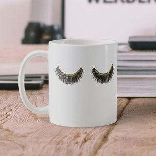 Lashes Makeup Artist Chic Gold Eyelash Extensions Tasse