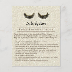 Lashes Makeup Artist Eyelash Aftercare Instruktion Flyer