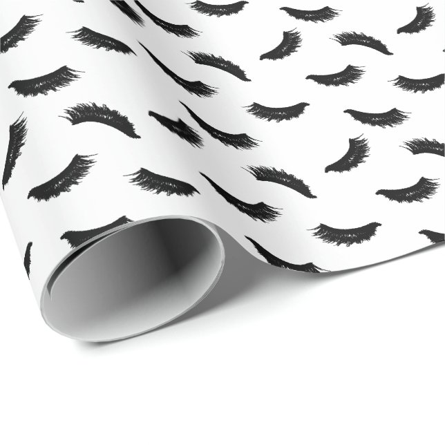 Lashes Makeup Artist Eyelash Pattern Beauty Salon Geschenkpapier (Rolleneckpunkt)
