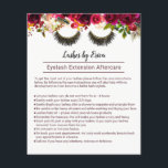 Lashes Makeup Artist Floral Aftercare Instruktion Flyer<br><div class="desc">Lashes Makeup Artist Burgundy Floral Aftercare Instruction Flyer.</div>