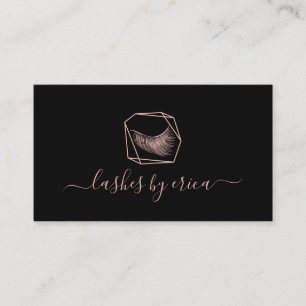 Lashes Makeup Artist Geometrische Rose Gold Eyelas Visitenkarte