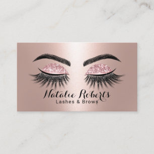 Lashes Makeup Artist Glam Rose Gold Eyelash Visitenkarte
