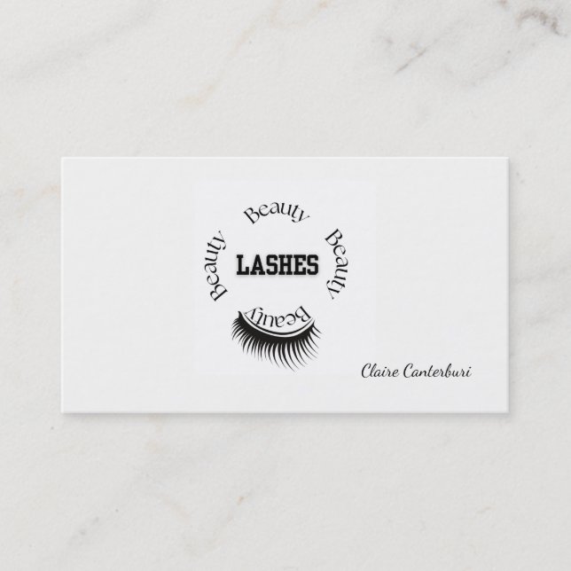 Lashes Makeup Artist Minimalistisch Typografie Visitenkarte (Vorderseite)