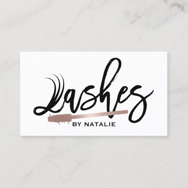 Lashes Makeup artist Modern Eyelash Typografie Visitenkarte (Vorderseite)