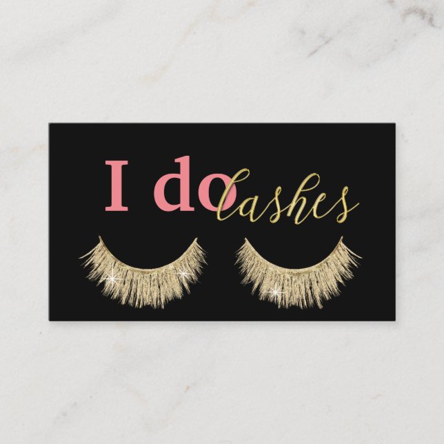 Lashes Makeup Artist Modern Gold Eyelash Loyalty Treuekarte (Vorderseite)