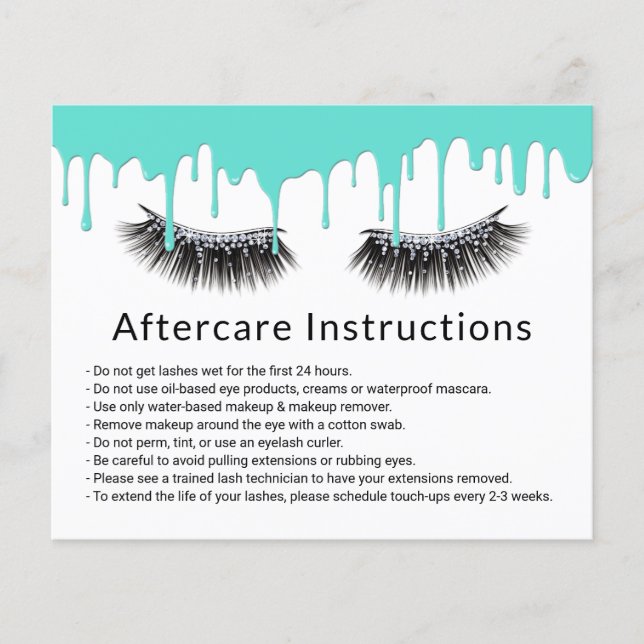 Lashes Makeup Artist Moderne Aquamarine Tropfen Na Flyer (Vorne)