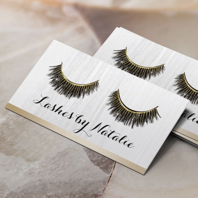 Lashes Makeup Artist Moderne Gold Border Loyalität Treuekarte (Von Creator hochgeladen)