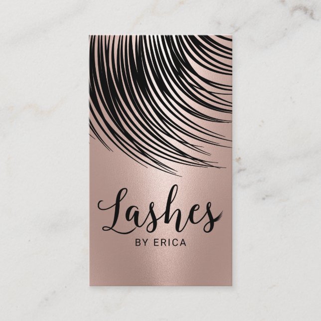 Lashes Makeup Artist Moderne Rose Gold Eyelash Visitenkarte (Vorderseite)