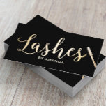 Lashes Makeup Artist Moderne Schwarz & Gold Visitenkarte<br><div class="desc">Die Lashes und die Farbverläufe werden in der Regel als "schwarze" oder "goldene" Karten bezeichnet.</div>