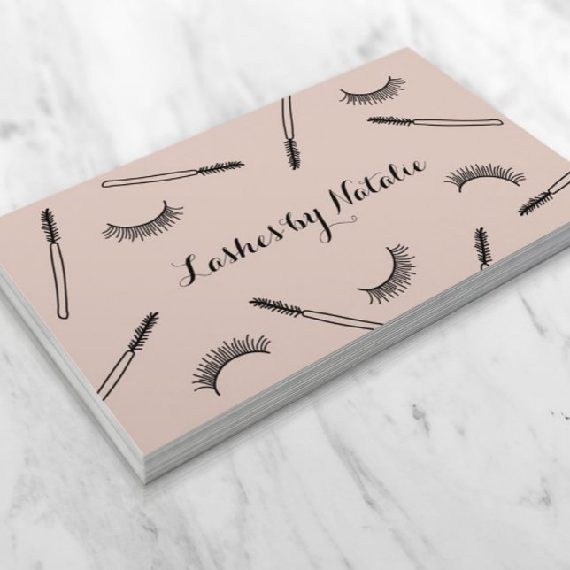 Lashes Makeup Artist Niedlich Eyelash Salon Pink Visitenkarte (Von Creator hochgeladen)