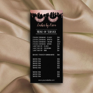 Lashes Makeup Artist Rose Gold Drilling Price List Werbekarte