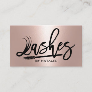 Lashes Makeup Artist Rose Gold Eyelash Typografie Visitenkarte