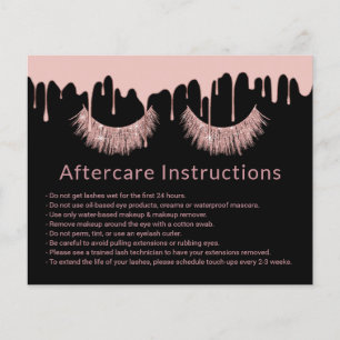 Lashes Makeup Artist Rose Gold Tropfen Aftercare Flyer