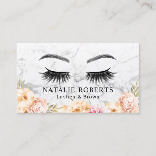 Lashes Makeup Artist Salon Vintager Blumenmarmor Visitenkarte