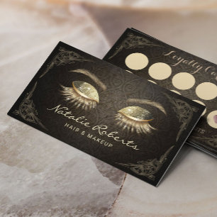 Lashes Makeup Artist Vintag Damask Salon Loyalitä Treuekarte