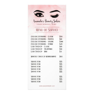 Lashes Makeup Artist Wink Eyes Preisliste Werbekarte