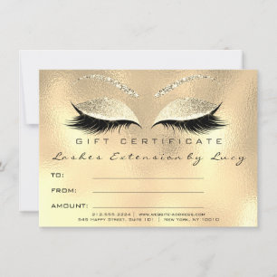 Lashes Makeup Certificate Geschenk Gold