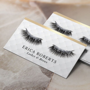 Lashes Makeup Künstler Luxury Eyelash Gold Border Visitenkarte