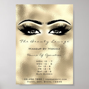 Lashes Makeup Openings Gold Salon Augen Poster