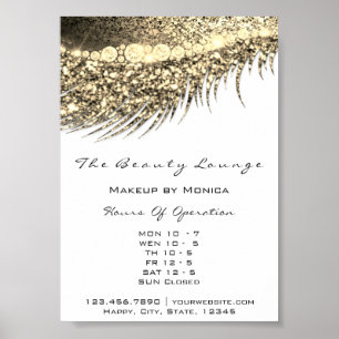 Lashes Makeup Openings Gold Salon Metal Weiß Poster