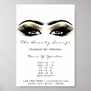 Lashes Makeup Openings Gold Salon White Poster