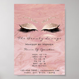 Lashes Makeup Openings Marble Salon Glitzer Poster