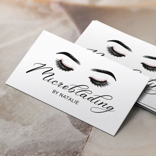 Lashes Microblading Elegant Typografie Visitenkarte (Von Creator hochgeladen)