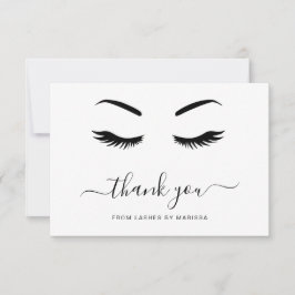 Lashes Minimalistisch Schwarz und Weiß Dankeskarte