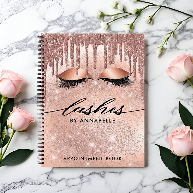 Lashes Moderne Rose Gold Terminologiebuch Notizbuch (Von Creator hochgeladen)