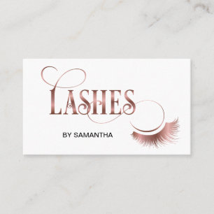 Lashes Moderne Rose Gold Typografie Makeup Artist Visitenkarte