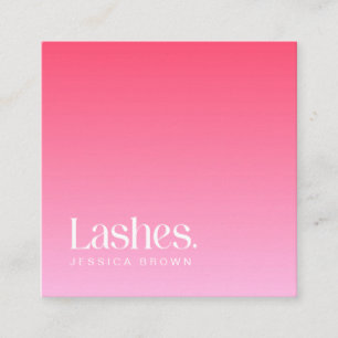Lashes Modernes Minimalistisches Elegantes Rosa Quadratische Visitenkarte