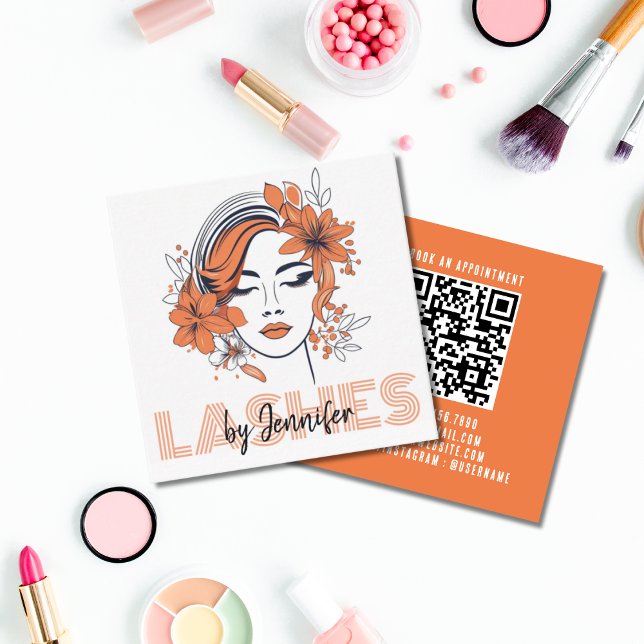 Lashes nach Beruflichem, modernen QR Code Lash Tec Quadratische Visitenkarte (Von Creator hochgeladen)
