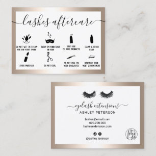 Lashes Nachsorgeabbildungen Goldfolie Visitenkarte