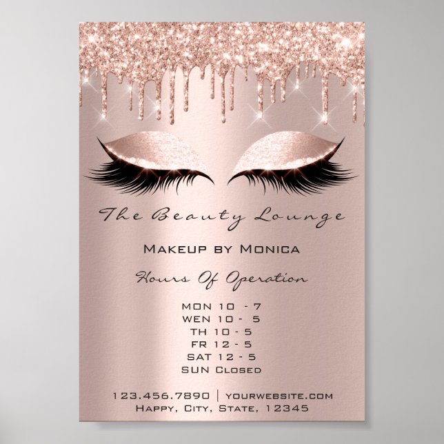 Lashes Öffnungszeiten Salon Rose Tropfen Park Poster (Vorne)
