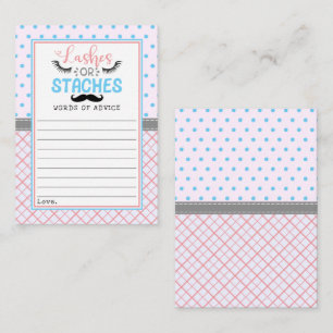 "Lashes or staches" Modernes Party zur Aufdeckung  Hinweiskarte